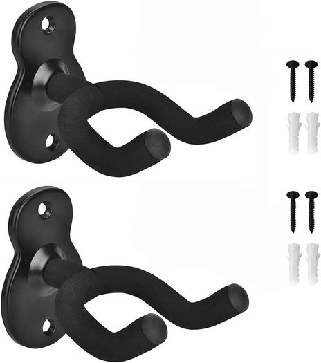 NEW SALE | 2 Pack Guitar Holder Wall Mount Guitar Hanger, Guitar Wall Mount Display Bracket Hooks for Electric Guitar, Classical Acoustic Guitar, Bass Ukulele Mandolin Banjo