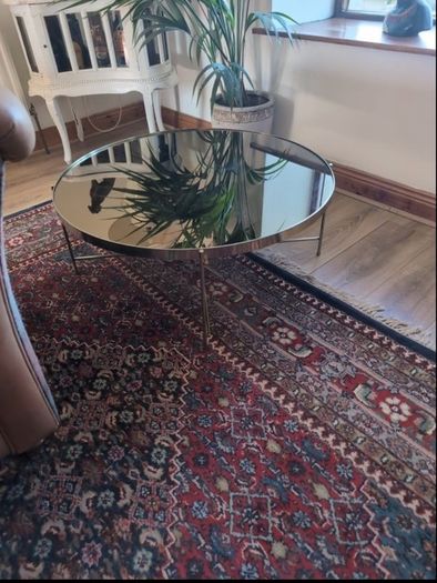 Brass and mirror coffee table