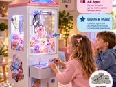 Coin-Operated Claw Machine with Lights, Music & 50 Tokens 85 cm Arcade Prize Grabber
