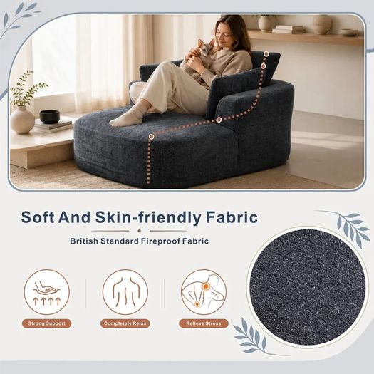Softy Compressed Indoor Lounge Sofa Chair - Grey
