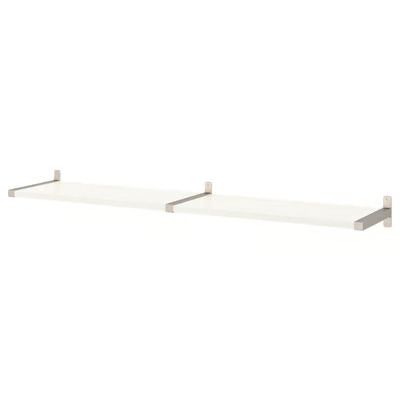 IKEA Ekby Jarpen Wall Shelf x 2, White, Aluminium 120x28 cm
