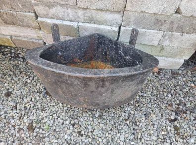 Vintage cast iron horse water trough