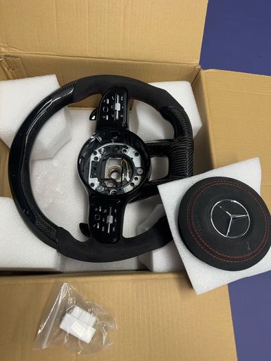 Mercedes AMG Style Carbon Fiber Steering Wheel with LED Display