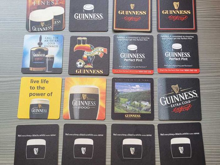 16 Vintage Guinness Irish Stout Mats/Coasters 1990s & 2000s