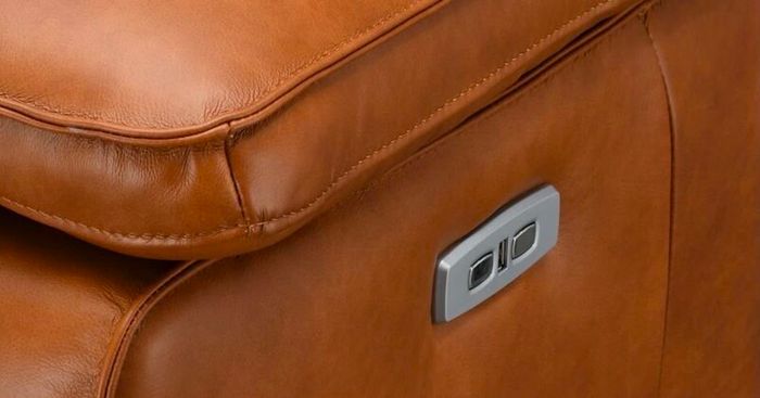 ELLA 2 Seater Power Cognac Leather