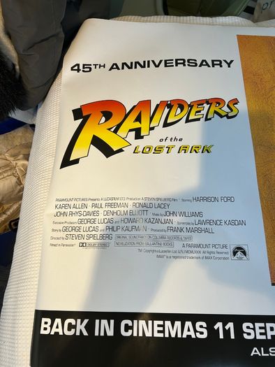 Raiders of the Lost Ark 45th Anniversary Cinema Poster