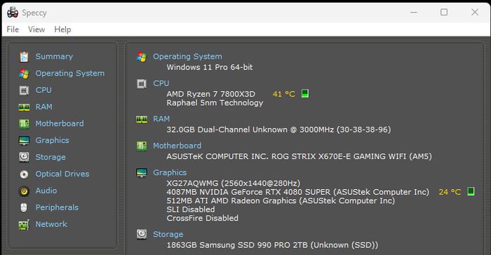High-end Gaming PC - Ryzen 7 7800X3D and RTX 4080 Super Rog Strix