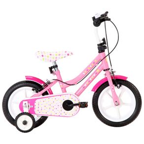 Kids Bike 12 inch White and Pink