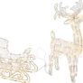 160 LED Reindeer with Sleigh Christmas Decoration Warm White Lights Timer Indoor Outdoor Image 2