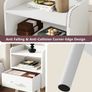 Bedside Table Set of 2, Nightstand, Side Table, Wooden Sofa End Table with Fabric Drawer, Open Shelf, Solid Wood Legs, 39x29x63 cm, for Bedroom, Living Room, White Image 4