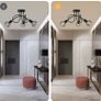 3 Way Ceiling Light Fixture Rotatable Retro Spotlight Fitting E14 Base Angle Adjustable with Black Metal Cage Flush Mount for Bedroom Living Room Hallway (FREE POSTAGE) Image 6