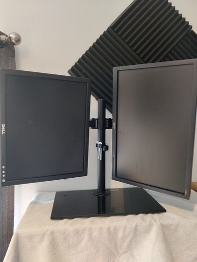 Dual Monitor Stand - 2x Monitors - cables incl.