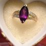 Amethyst and diamond marquise 14k gold ring Image 6