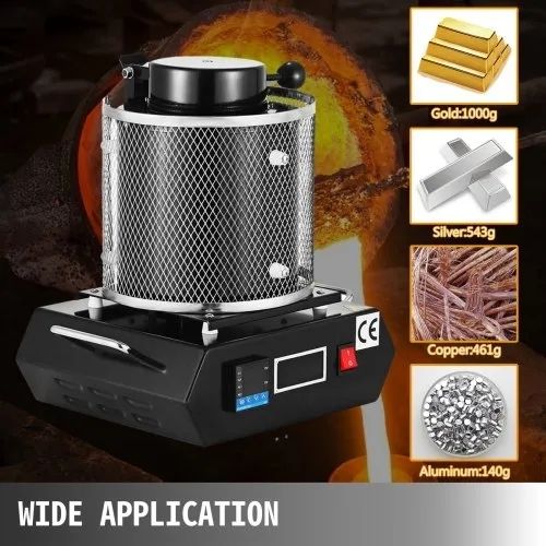 1KG Gold Melting Furnace 1350W Digital Melting Furnace Machine 1150C for Casting Refining