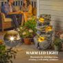 6 Tier Outdoor Water Fountain with LED Lights and Adjustable Flow Grey Image 4