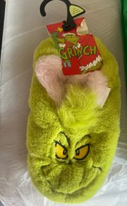 Grinch slippers/drink holder