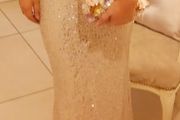 Stunning long pale gold dress