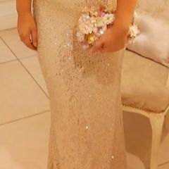 Stunning long pale gold dress