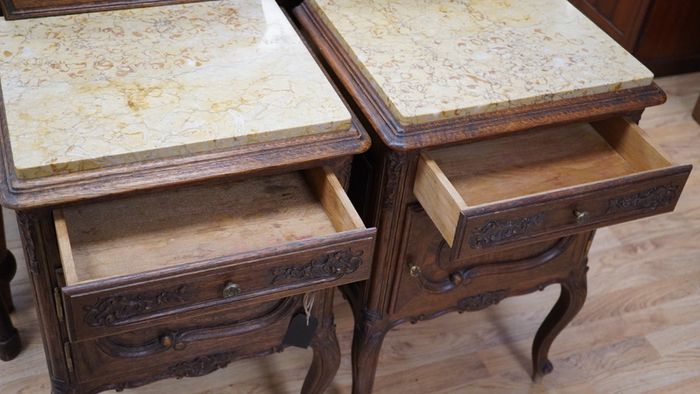 Pair of Antique French Oak Bedside Cabinets