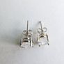 Vintage Sterling Silver 925 Round CZ Stud Earrings 1,79g Image 5
