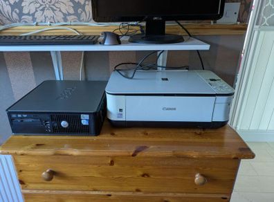 dell computer plus monitor keyboard mouse and cannon printer