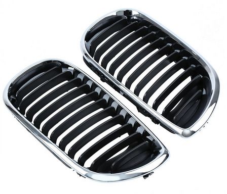 Radiator Grille Kidney Grill For BMW 5 Series E46 3 Series 4 Door 2002-2005 Double Bar Chrome