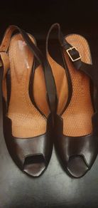 Ladies Leather Open Toe Sling Backs