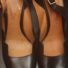 Ladies Leather Open Toe Sling Backs