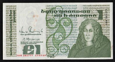 Ireland 1989 Queen Medb 1 Pound Banknote
