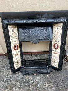 Antique insert fireplace