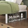 White Small Double Bed Frame 4ft with Rounded Corner Legs, Heavy Duty Metal Bed Frame Small Double, Small Double Beds 36 cm High, Noise Free, Easy Assembly Image 3