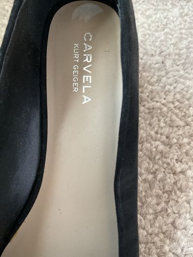Brand new size 40 black suede shoes with gold chain detail carvela