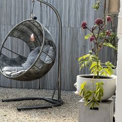 Stunning large swing chair with waterproof handmade cushion