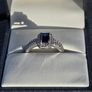 9ct White Gold Sapphire Square Halo Cluster Ring Image 4
