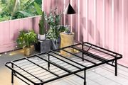 Folding Guest Bed Frame 3ft Single  90 x 190 cm Space Saving with Underbed Storage, No Assembly  Black