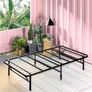 Shawn SmartBase Folding Guest Bed Frame 3ft Single  90 x 190 cm Space Saving with Underbed Storage, No Assembly  Black Image 8