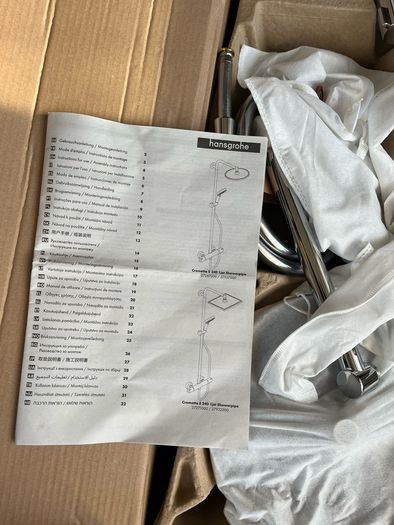 Hans grohe crometta T bar shower