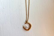 Mettle and Bloom Gold 14k plated Crescent Necklace