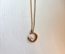 Mettle and Bloom Gold 14k plated Crescent Necklace