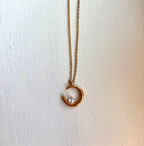 Mettle and Bloom Gold 14k plated Crescent Necklace