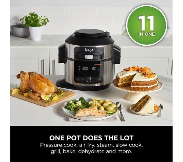 NINJA Foodi 11 in 1 SmartLid OL550UK Multicooker Pot Pressure Combi Slow cooker Steam Bake Air Fryer