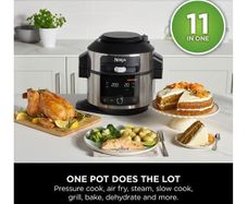 NINJA Foodi 11 in 1 SmartLid OL550UK Multicooker Pot Pressure Combi Slow cooker Steam Bake Air Fryer