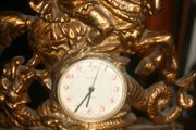 Vintage Brass Table Clock Knight on Horseback and Dragon, Saint George and Dragon, Mechanical  Clock SLAVA 11 JEWELS,  Working