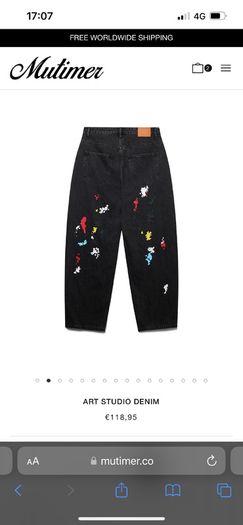 Mutimer mens paint splatter jeans