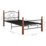 Bed Frame Black Metal 100x200 cm Image 6
