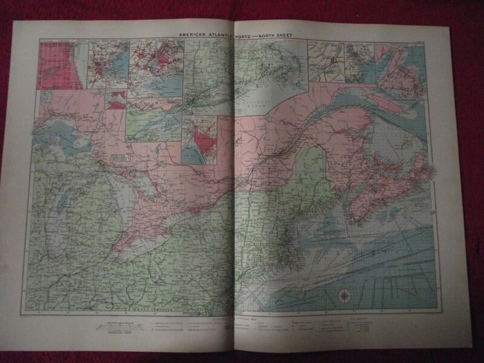 30 X Maps & Charts from Philip's Mercantile Marine Atlas of the World - Fourth Edition 1913