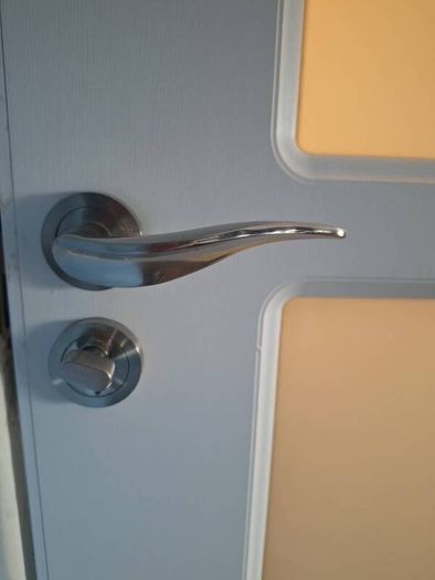 white internal solid wood laminate covered doors x 3