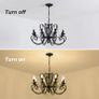 8-Light Vintage Black French Country Chandelier: Image 2