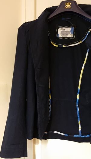 Per Una Navy Pure Linen Blazer S12