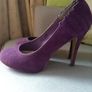 Suede effect purple high heel Image 2
